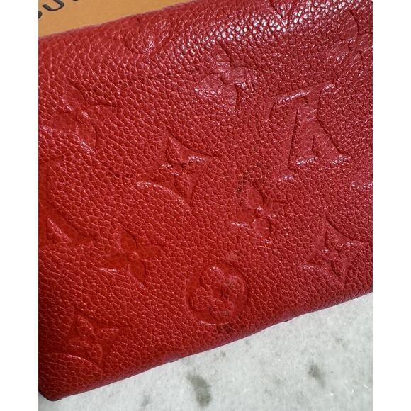 Auth. Louis Vuitton Monogram Red Empreinte Curieuse Long Wallet Box Dust Bag - Picture 15 of 16